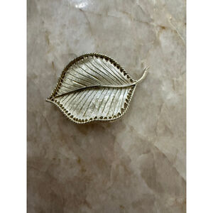 Signed BSK Leaf Brooch Pin